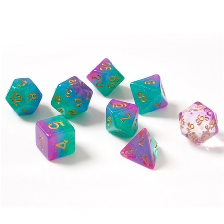 Poco Northern Lights Dice with Gold Numbers - Set of 7 PO3295225